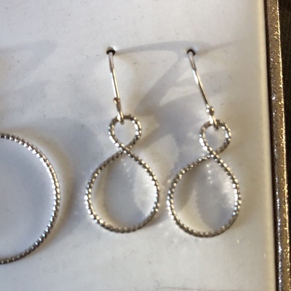 BRILLIANCE STERLING SILVER INFINITY AND HOOP EARRINGS NWT - Picture 6 of 10
